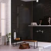 Kit de 2 Panneaux d'Habillage Décoratif Mural Douche, L120xl120x0.4 cm, finition finition pierre noire, Manson KOBERTIN