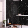 Kit de 2 Panneaux d'Habillage Décoratif Mural Douche, L120xl120x0.4 cm, finition marbre noir, Infinite Black KOBERTIN