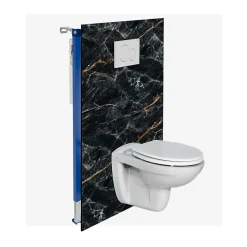Kit de 2 Panneaux Habillage WC suspendu , L120xl120x0.4 cm, finition marbre gris, Promise KOBERTIN