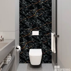 Kit de 2 Panneaux Habillage WC suspendu , L120xl120x0.4 cm, finition marbre gris, Promise KOBERTIN