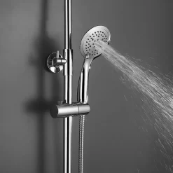 Kit de barre de douche 5 positions avec équipement NAV rond, finition chrome poli, en acier inoxydable Kibath