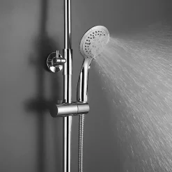 Kit de barre de douche 5 positions avec équipement NAV rond, finition chrome poli, en acier inoxydable Kibath