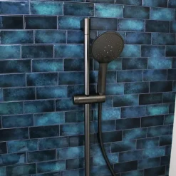 Kit de douche avec barre + douchette 3 jets, gun metal, Essebagno Luisa