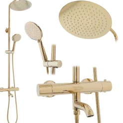Kit de douche avec thermostat Lungo Gold