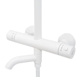 Kit de douche avec thermostat Lungo White Matt