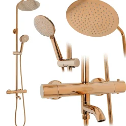 Kit de douche avec thermostat REA Lungo Rose Gold