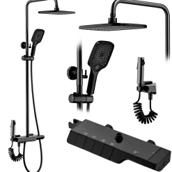 Kit De Douche Avec Thermostat Rea Rob Black