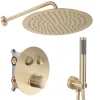 Kit De Douche Encastré Rea Lungo Thermostat Brush Gold 51,5X30X39,5Cm