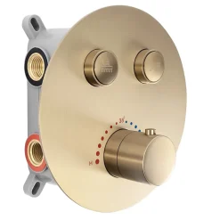 Kit De Douche Encastré Rea Lungo Thermostat Brush Gold 51,5X30X39,5Cm