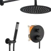Kit De Douche Encastré Rea Lungo Black 17X16X36,5Cm + Box