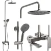 Kit De Douche Rea Avalon Titanium 50X23X153Cm