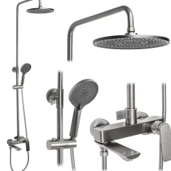 Kit De Douche Rea Avalon Titanium 50X23X153Cm