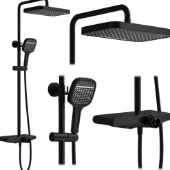 Kit De Douche Rea Bari Black 37X31X100Cm