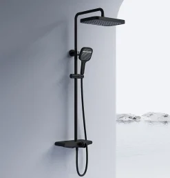 Kit De Douche Rea Bari Black 37X31X100Cm