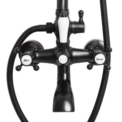 Kit De Douche Rea Bergamo Black 50X21X150Cm