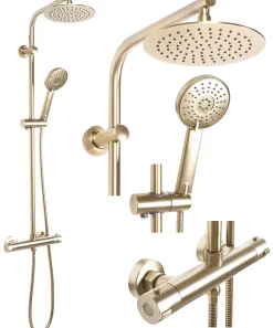 Kit De Douche Rea Bliss Thermostat Brush Gold 38,5X27,5X100Cm