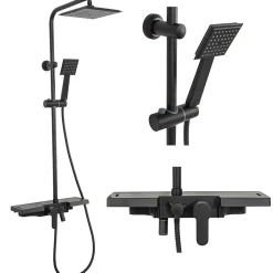 Kit De Douche Rea Bravo Black 45X40X105Cm