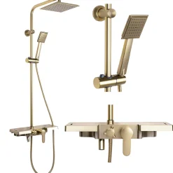 Kit De Douche Rea Bravo Brush Gold 45X40X105Cm