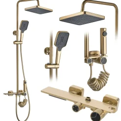 Kit De Douche Rea Helix Brush Gold 38X30X114,5Cm