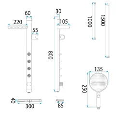 Kit De Douche Rea Karl Thermostat Titanium