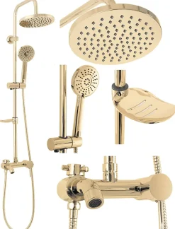 Kit De Douche Rea Luis Gold 45X21X100Cm