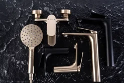 Kit De Douche Rea Marco Brush Gold 25X12,5X117Cm