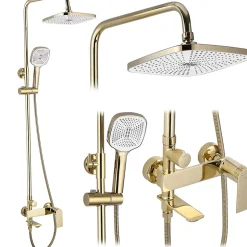 Kit De Douche Rea My1902-78G Storm Gold 19X23X136Cm