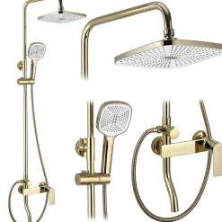 Kit De Douche Rea My1902-77G Storm Gold 19X23X136Cm