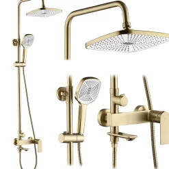 Kit De Douche Rea My1902-78Gg Storm Brush Gold 45X19X136Cm