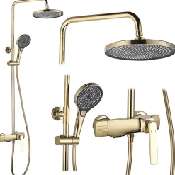 Kit De Douche Rea Rebel Gold 17X25X135,5Cm