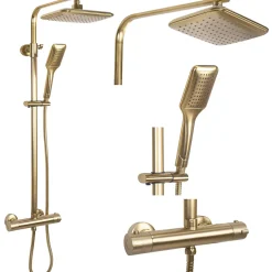 Kit De Douche Rea Tom Thermostat Brush Gold 8X27,5X120Cm