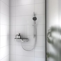 Kit de douche sans robinetterie avec douchette 3 jets + flexible + barre réglable Hansgrohe Pulsify Blend chromé
