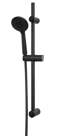 Kit de douche sans robinetterie avec douchette 3 jets + flexible + barre réglable noir GoodHome Cavally