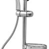 Kit de douche sans robinetterie avec douchette 3 jets + flexible + barre réglable, chrome, Edouard Rousseau Tamari