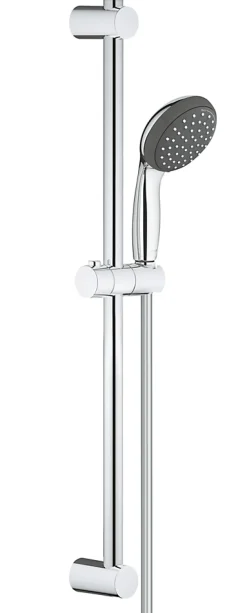Kit de douche sans robinetterie avec douchette 2 jets + flexible + barre réglable, chrome, Grohe Vitalio Start 100