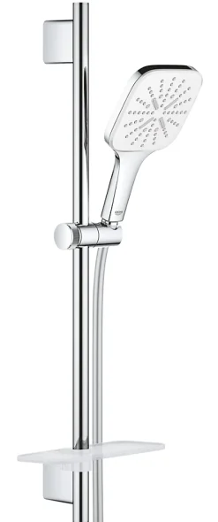 Kit de douche sans robinetterie avec douchette 3 jets + flexible + barre réglable, chrome, Grohe Vitalio SmartActive 130 Cube