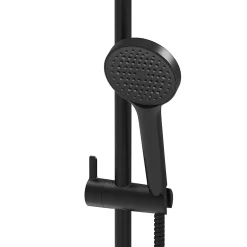 Kit de douche sans robinetterie avec pomme de tête, douchette et barre noir GoodHome Maza