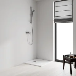 Kit de douche sans robinetterie avec douchette 3 jets + flexible + barre réglable Grohe Vitalio