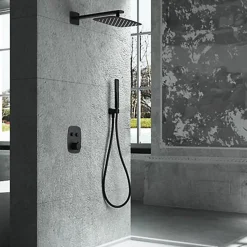 Kit de douche thermostatique encastre HIDRA noir mat