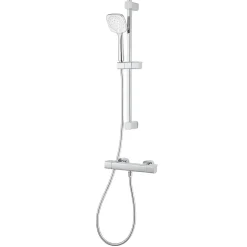 Kit de douche thermostatique chrome GoodHome Teesta