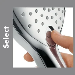 Kit de douche thermostatique avec douchette 3 jets + flexible + barre réglable, chrome, Hansgrohe My Select S 150