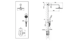 Kit de douche thermostatique à encastrer chrome GoodHome Cavally