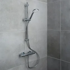 Kit de douche thermostatique chrome GoodHome Cavally