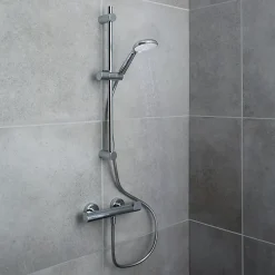 Kit de douche thermostatique chrome GoodHome Cavally