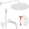 Kit de douche-baignoire encastrée REA Lungo White Matt + box