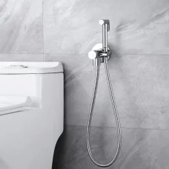 Kit Douchette anti-calcaire hygiénique encastrée WC ou Bidet Salle de Bain Chrome IMEX LINE RDD038