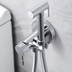 Kit Douchette anti-calcaire hygiénique encastrée WC ou Bidet Salle de Bain Chrome IMEX LINE RDD038