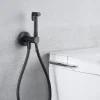 Kit Douchette anti-calcaire hygiénique encastrée WC ou Bidet Salle de Bain Noir Mat IMEX LINE RDD038/NG