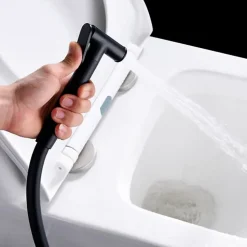 Kit Douchette anti-calcaire hygiénique encastrée WC ou Bidet Salle de Bain Noir Mat IMEX MUNICH RDM001/NG
