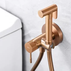 Kit Douchette anti-calcaire hygiénique encastrée WC ou Bidet Salle de Bain Or Rose IMEX LINE RDD038/ORC
